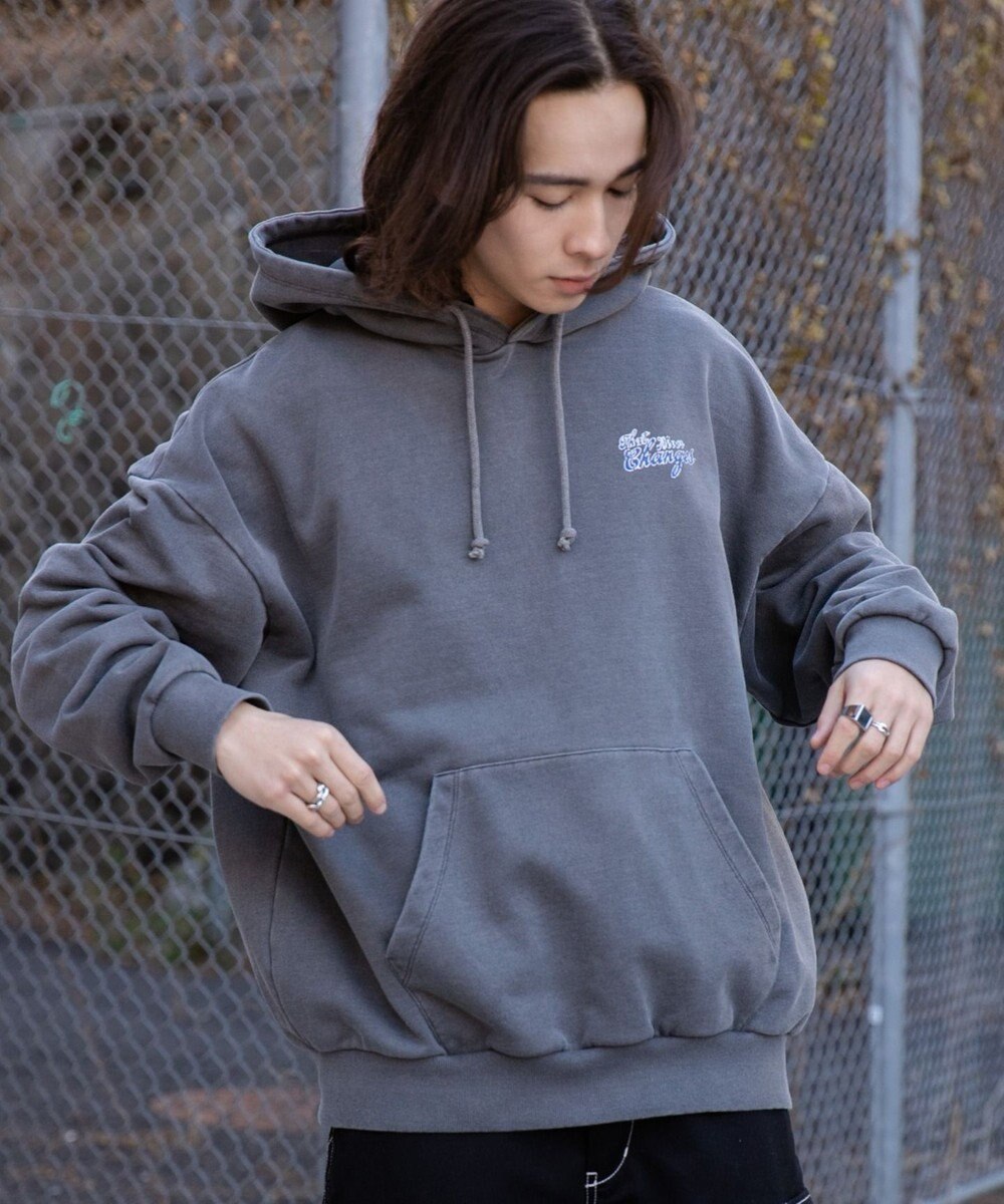 WEGO ピグメントグラフィックプルパーカー 