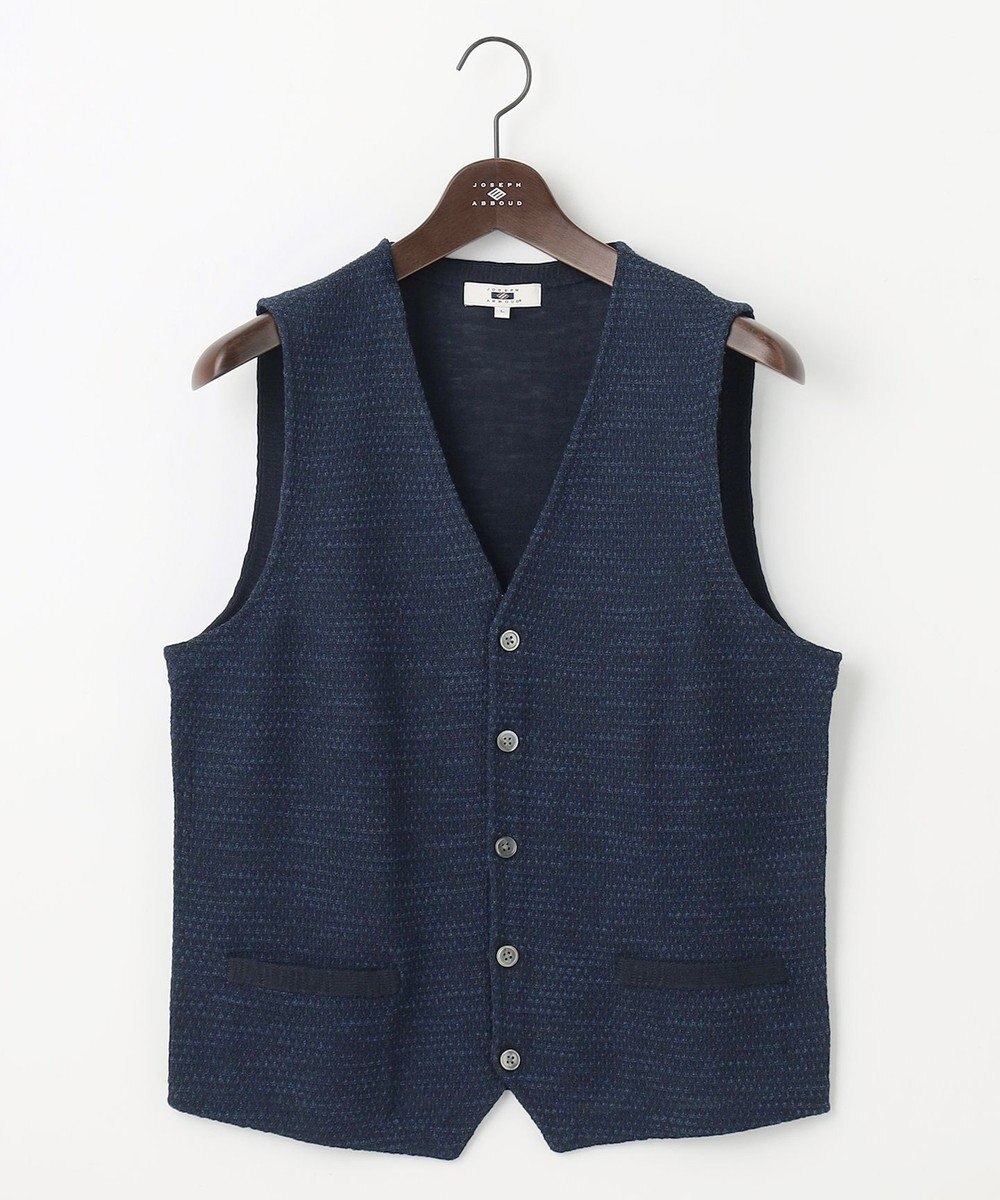 JOSEPH ABBOUD 【イタリア糸使用/清涼感/軽い/洗える】スラブギマニットベスト 