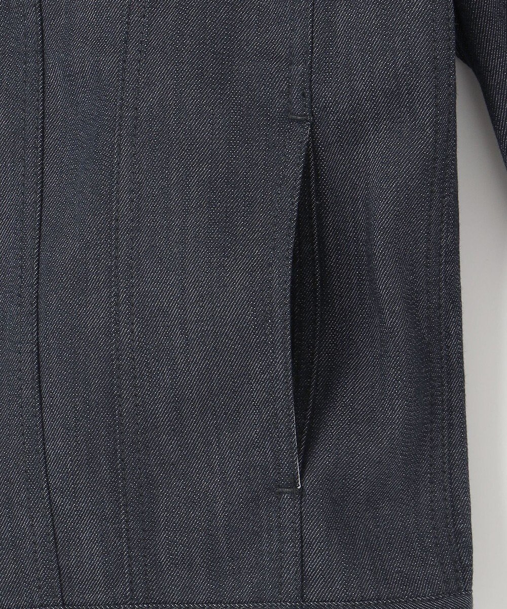 J.PRESS LADIES 【洗える】セルロースシャンブレー ノーカラー デニム ジャケット 