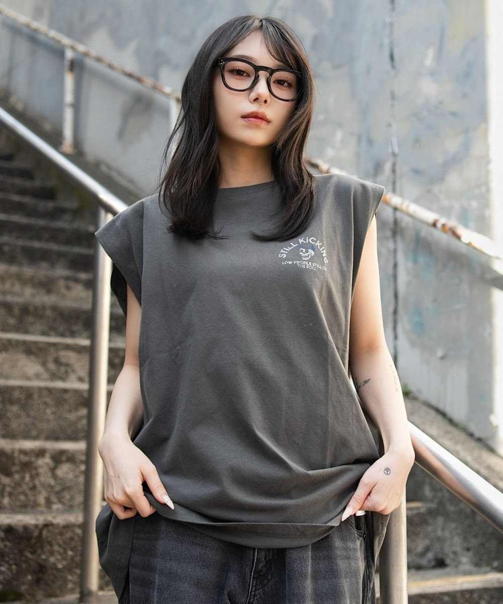 WEGO 【ユニセックス着用ITEM/MLサイズ展開】グラフィックBIGノースリーブ 