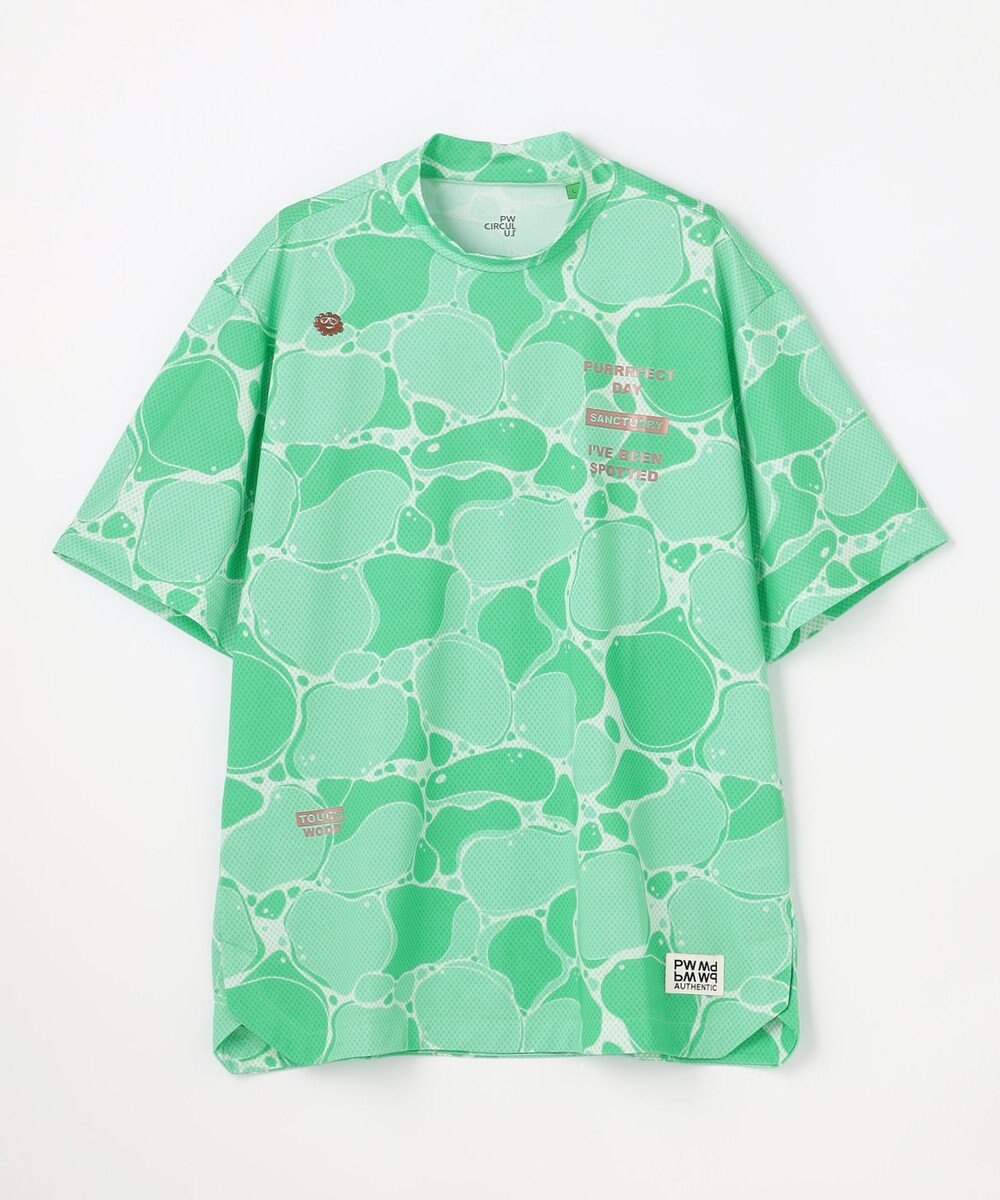 PW CIRCULUS 【MEN】WATER SURFACE プリントモックネックT ゴルフ 
