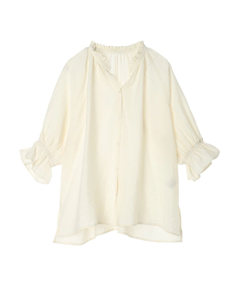 AMERICAN HOLIC 接触冷感　フリル衿５分袖ブラウス 