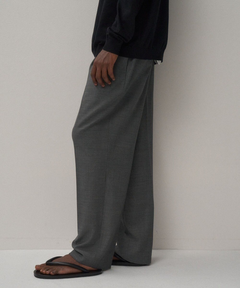 ATON TWIST WOOL GAUZE | ツータックイージーパンツ - UNISEX 