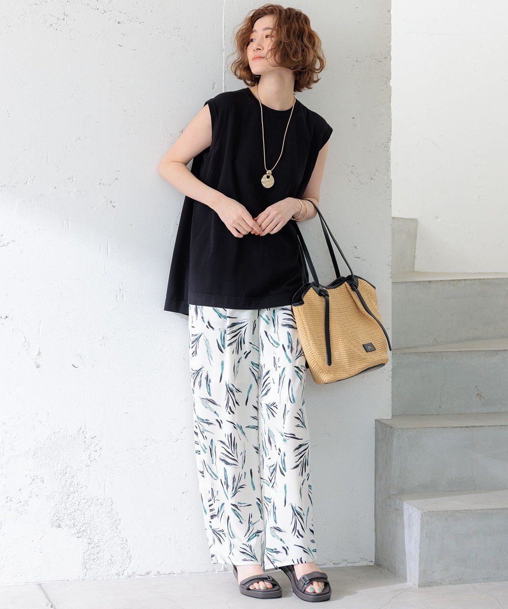 23区 【洗える】スビンハイツイストコットン ノースリーブ ニット 