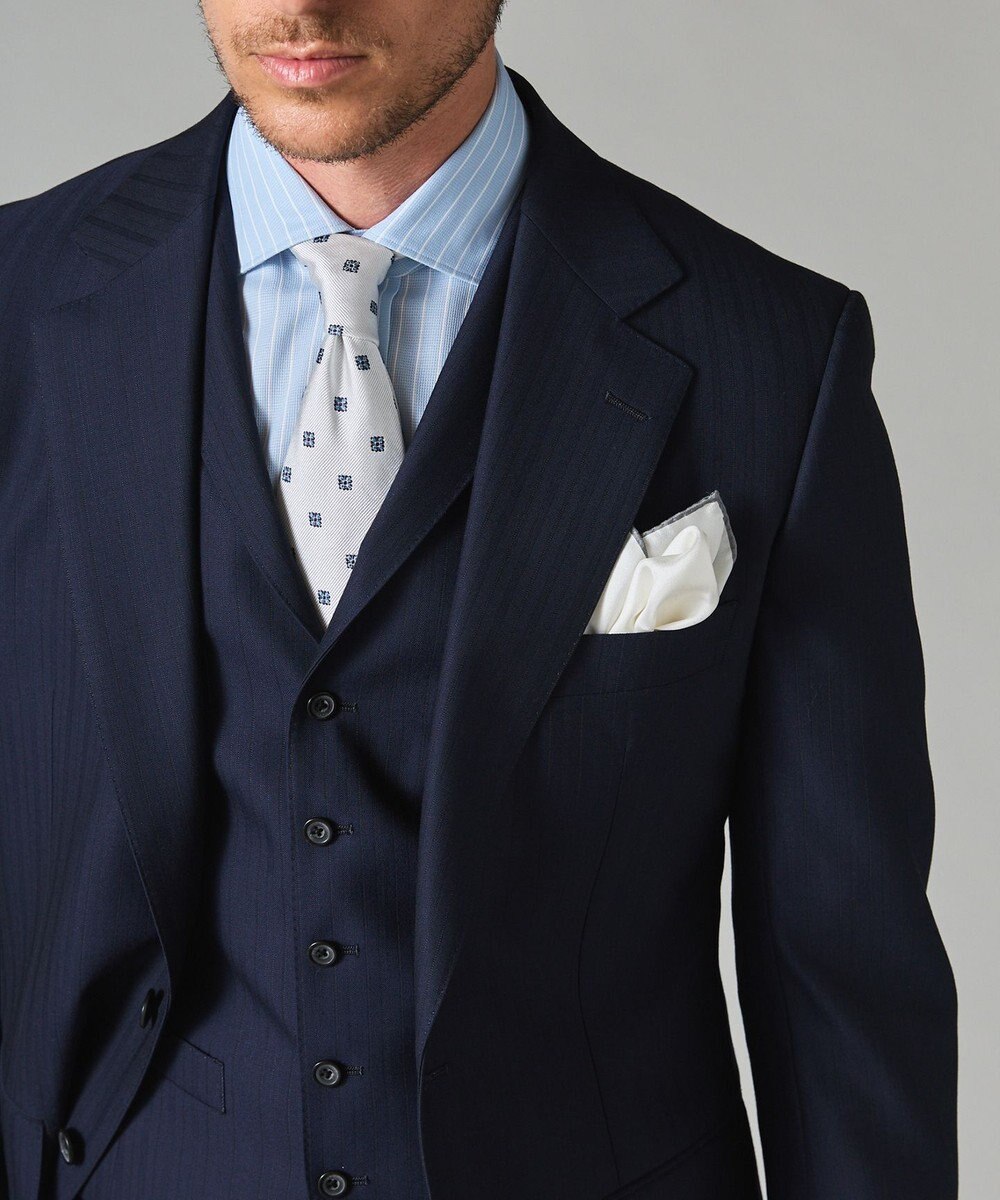 GOTAIRIKU 春夏向け【形態安定】SUMMERPREMIUMPLEATS_スモールワイドカラー 長袖ドレスシャツ（ストライプ/チェック） 