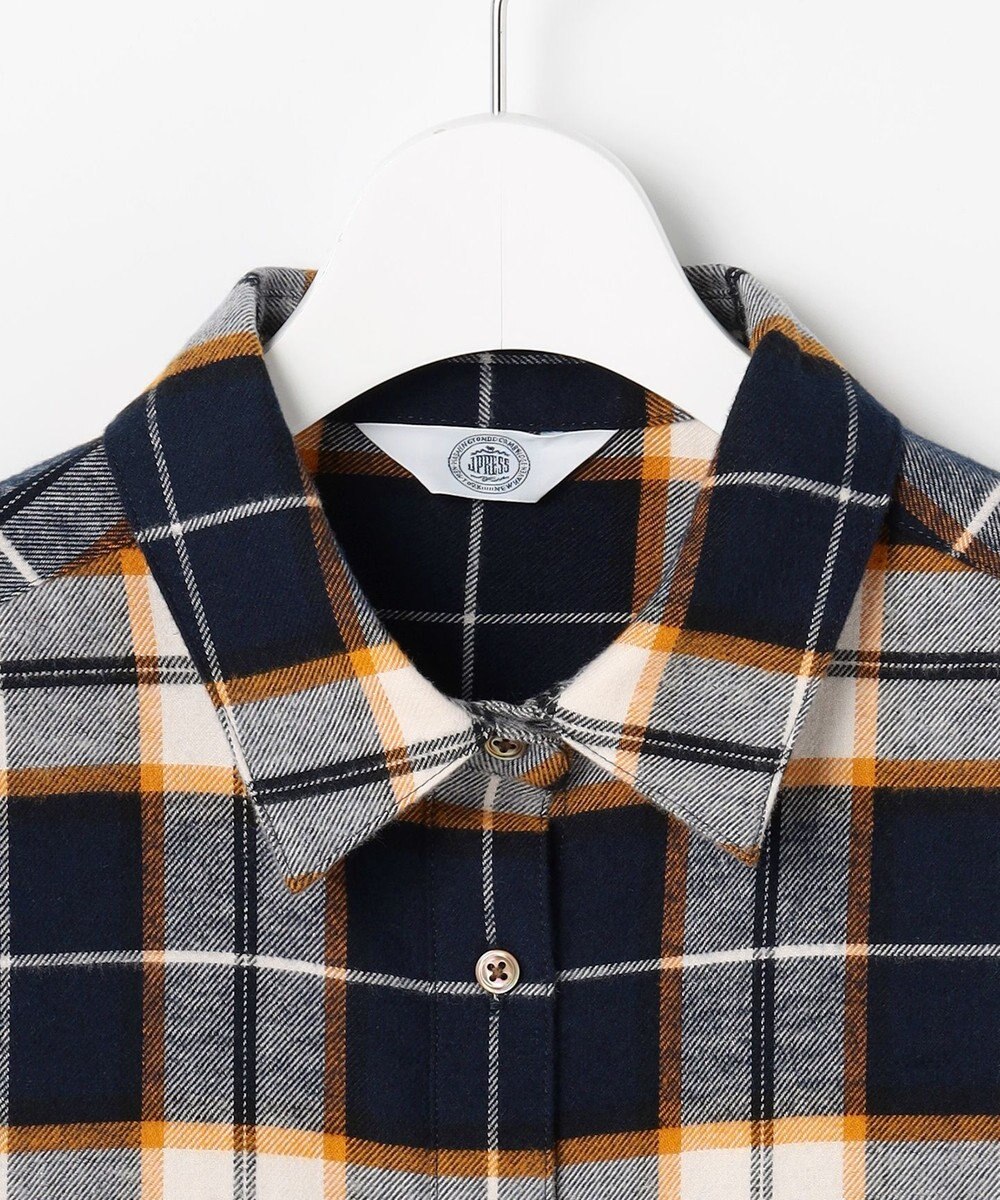 J.PRESS LADIES L コットン起毛タータンチェック シャツ ブラウス 