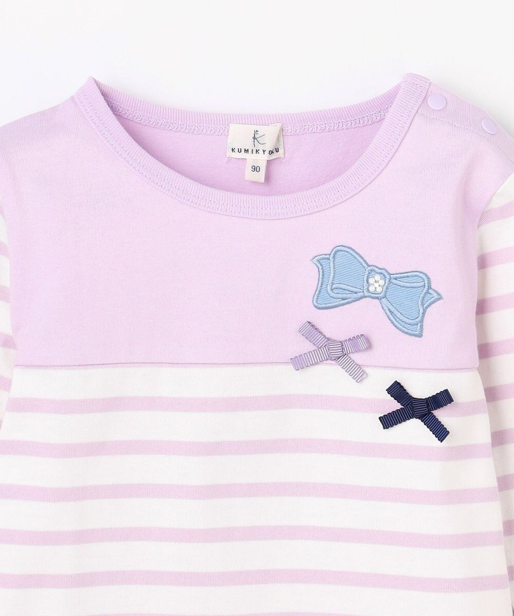 組曲 KIDS 【80-100㎝】 リボンボーダー Tシャツ 