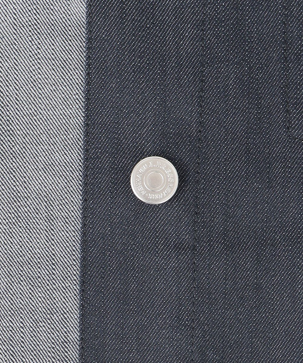 J.PRESS LADIES 【洗える】セルロースシャンブレー ノーカラー デニム ジャケット 