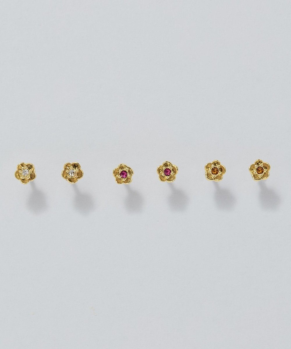 Phoebe 【金属アレルギー対応】プチフラワービジュースタッドピアス　ピンク 