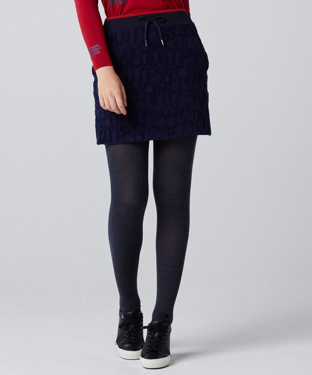 PW CIRCULUS 【WOMEN】【防風/蓄熱】総ロゴ ニット スカート 