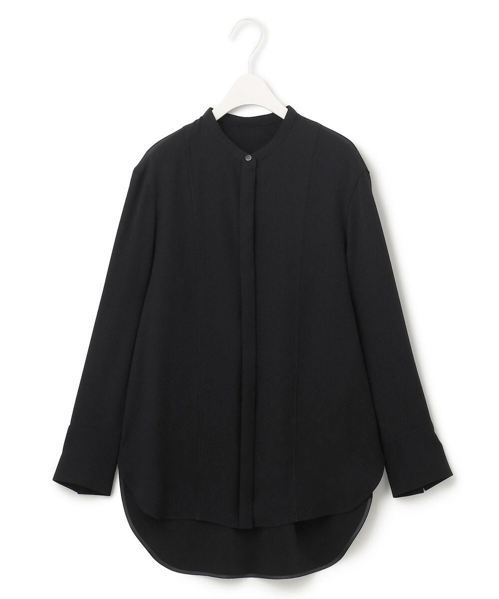 ICB 【WEB限定カラーあり・洗える】 ライトダブルクロス バンドカラーシャツ 