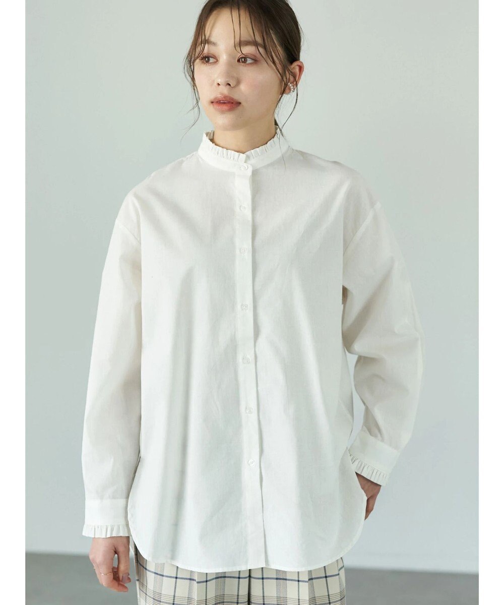 earth music&ecology フリルシャツ Off White