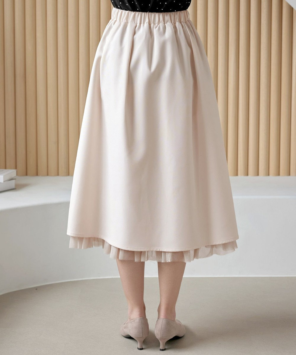 Tiaclasse 【洗える】レイヤードチュールフレアスカート 