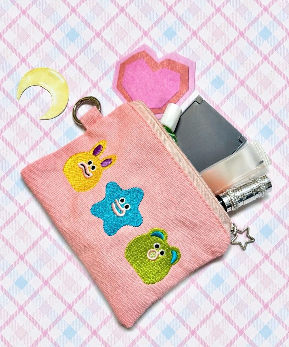 WEGO モンスター刺繍ポーチ 
