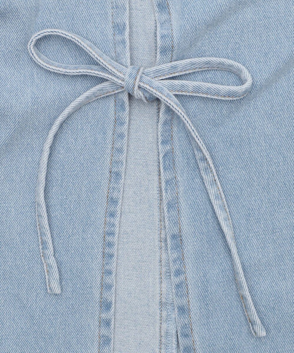 WEGO 【ウエストゴム/楽ちん】サマーデニムサイドリボンパンツ 