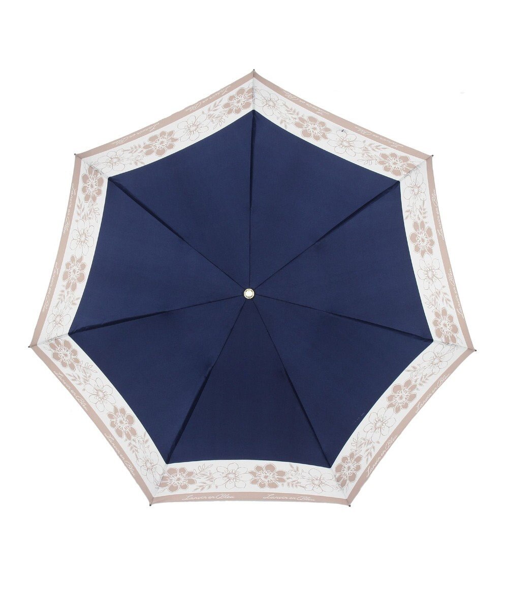 MOONBAT LANVIN en Bleu 折りたたみ傘 サテンプリントフラワー 