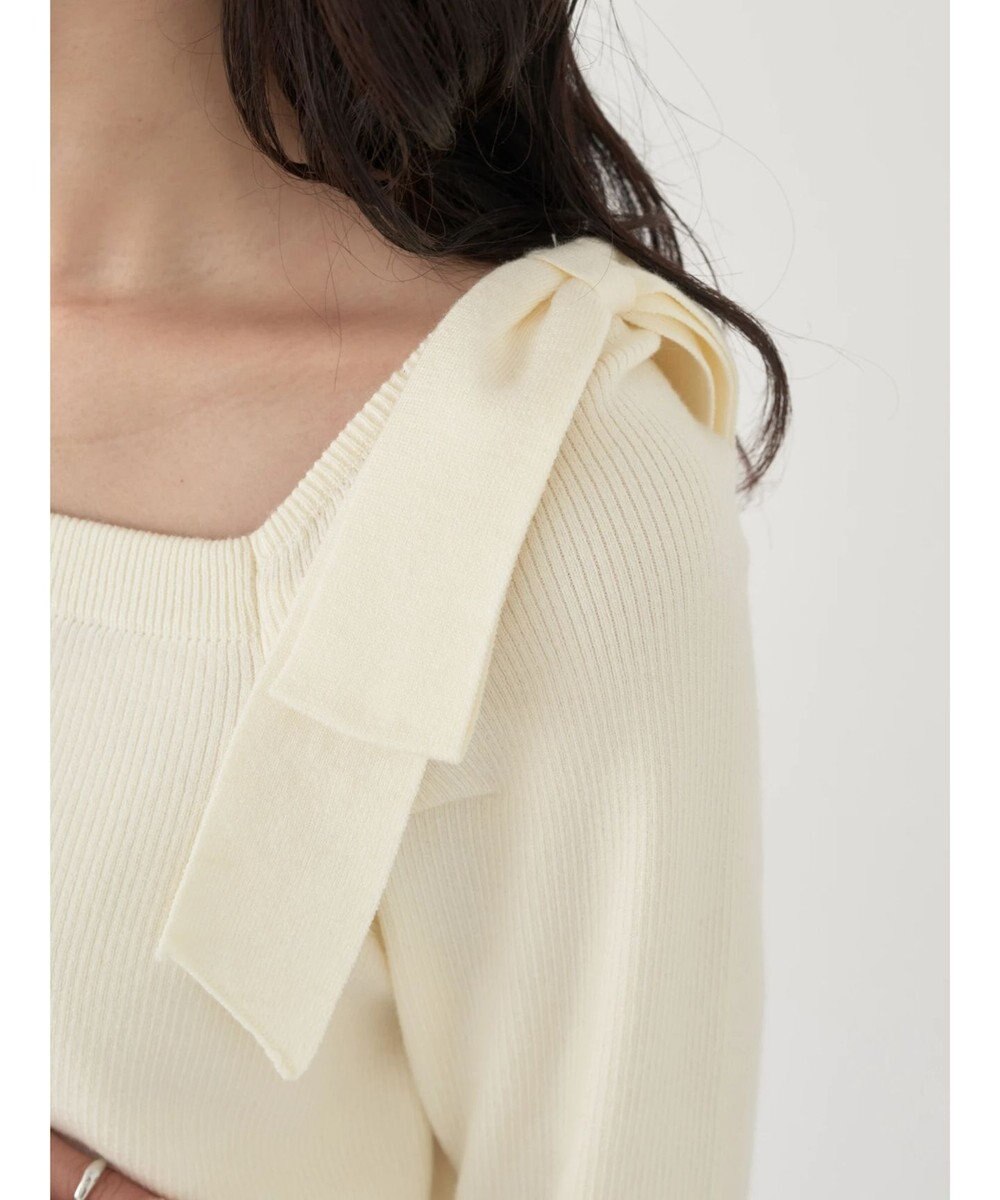 earth music&ecology 肩リボンニットプルオーバー 