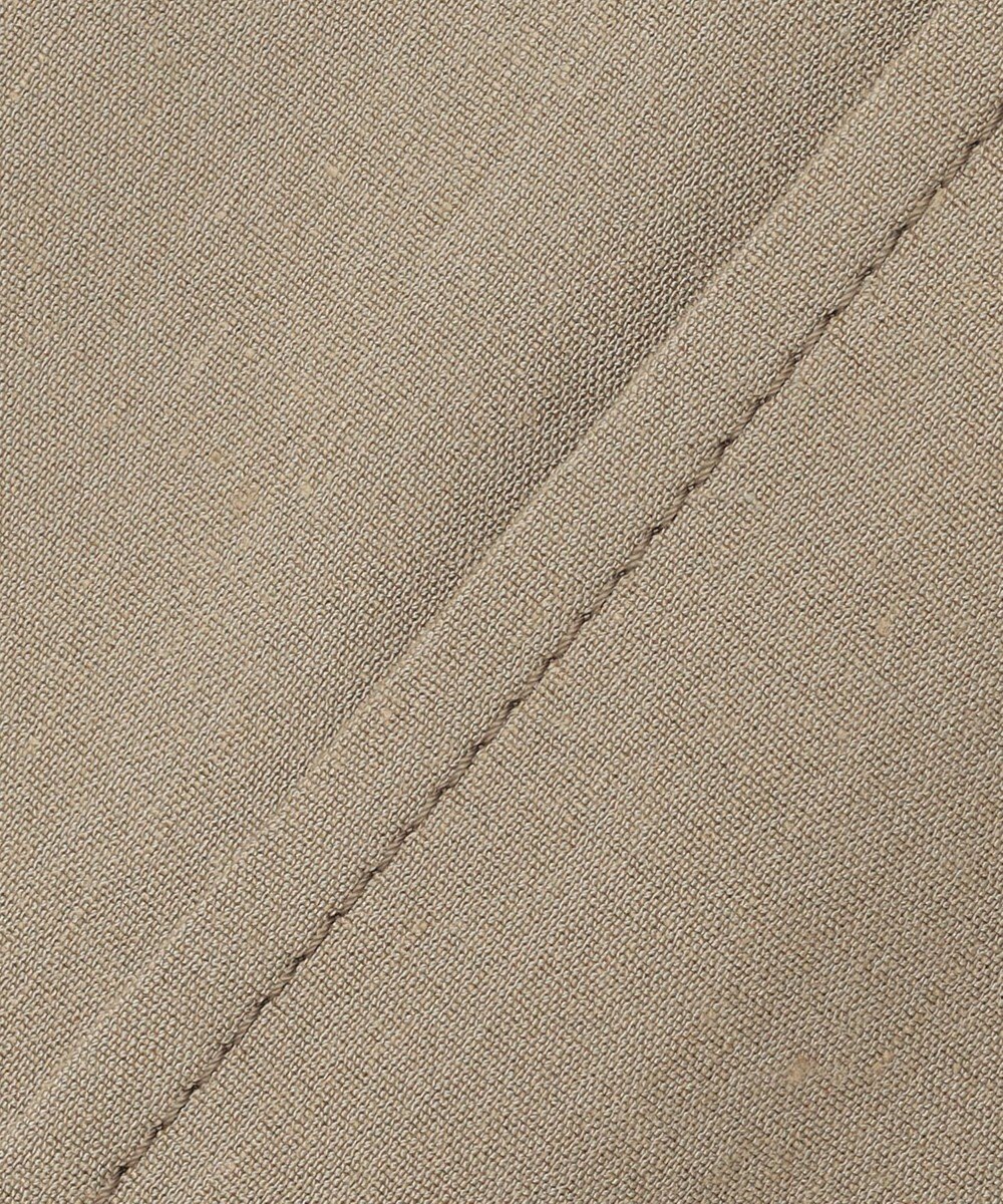 自由区 【セットアップ対応】リネンストレッチノーカラー ジャケット 