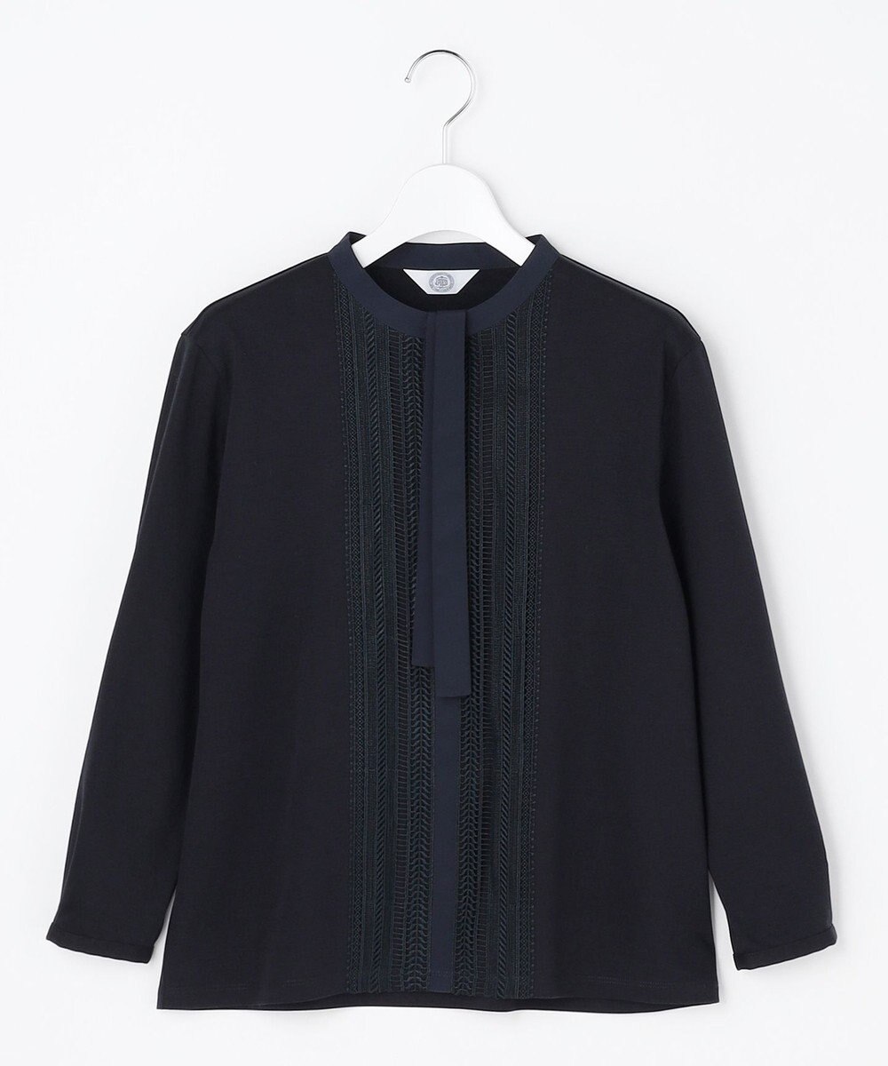 J.PRESS LADIES S レースコンビ ボウタイ カットソー 