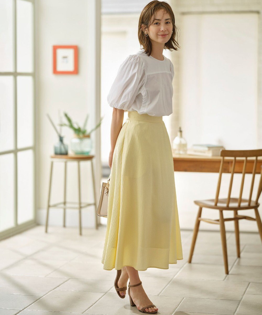 組曲 コットンローン ボリュームスリーブブラウス 