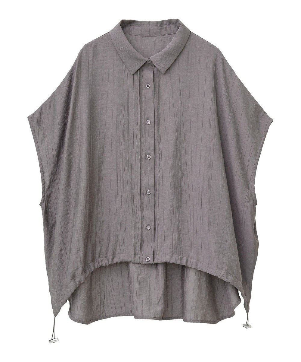 earth music&ecology 【接触冷感】裾ドロストフレンチスリーブシャツ 