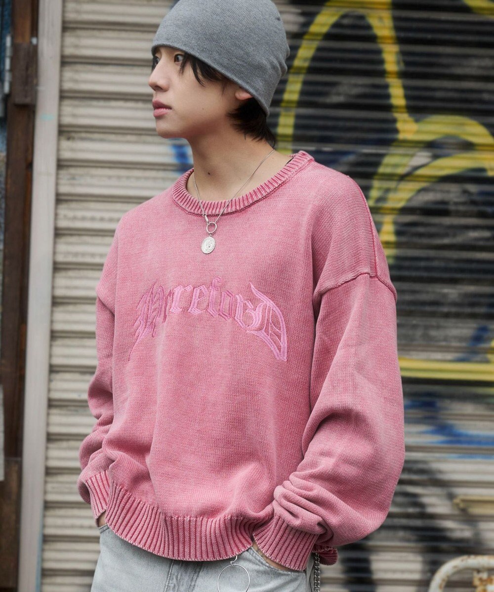 WEGO ブリーチニットグラフィックプルオーバー 