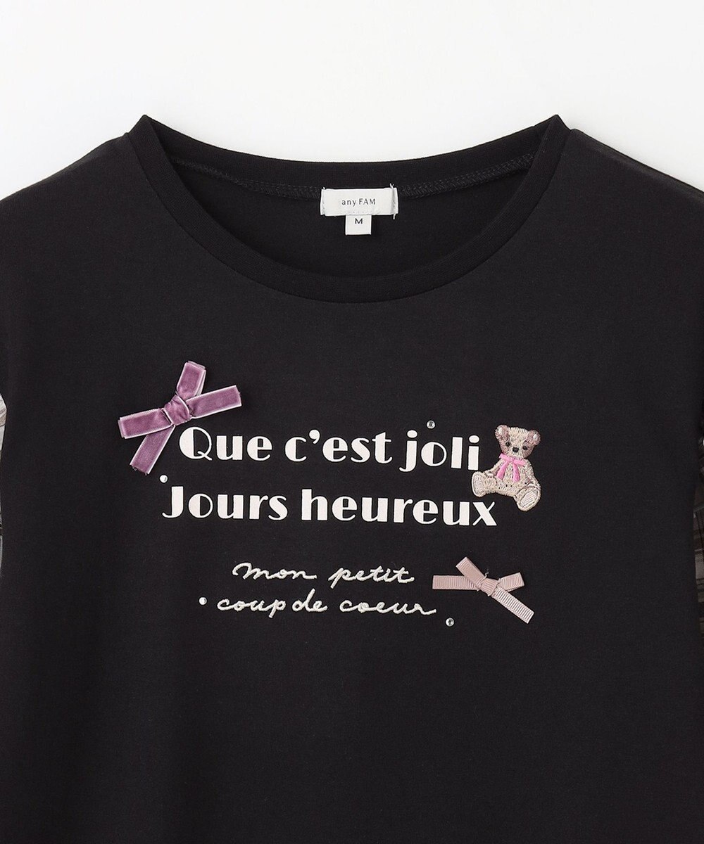 ANY KIDS チェック袖 ドッキング プルオーバー 