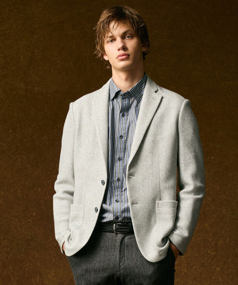 JOSEPH ABBOUD 【軽量/ストレッチ/洗える/JAPANファブリック/和紙】コンフォータブルジャージー ジャケット 