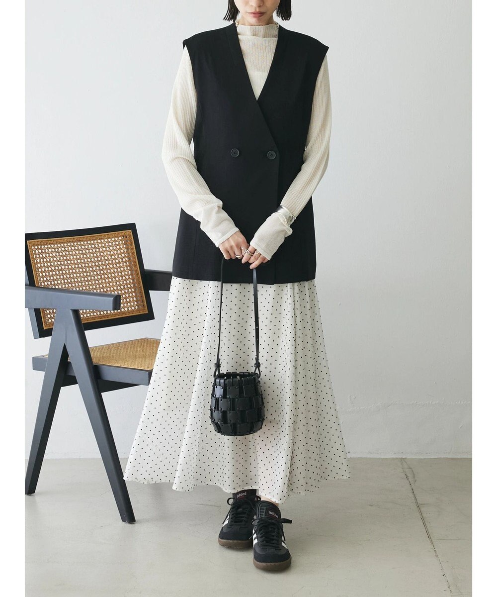 Green Parks AnriettMusee ラメ切替スリーブリブシアーニット 