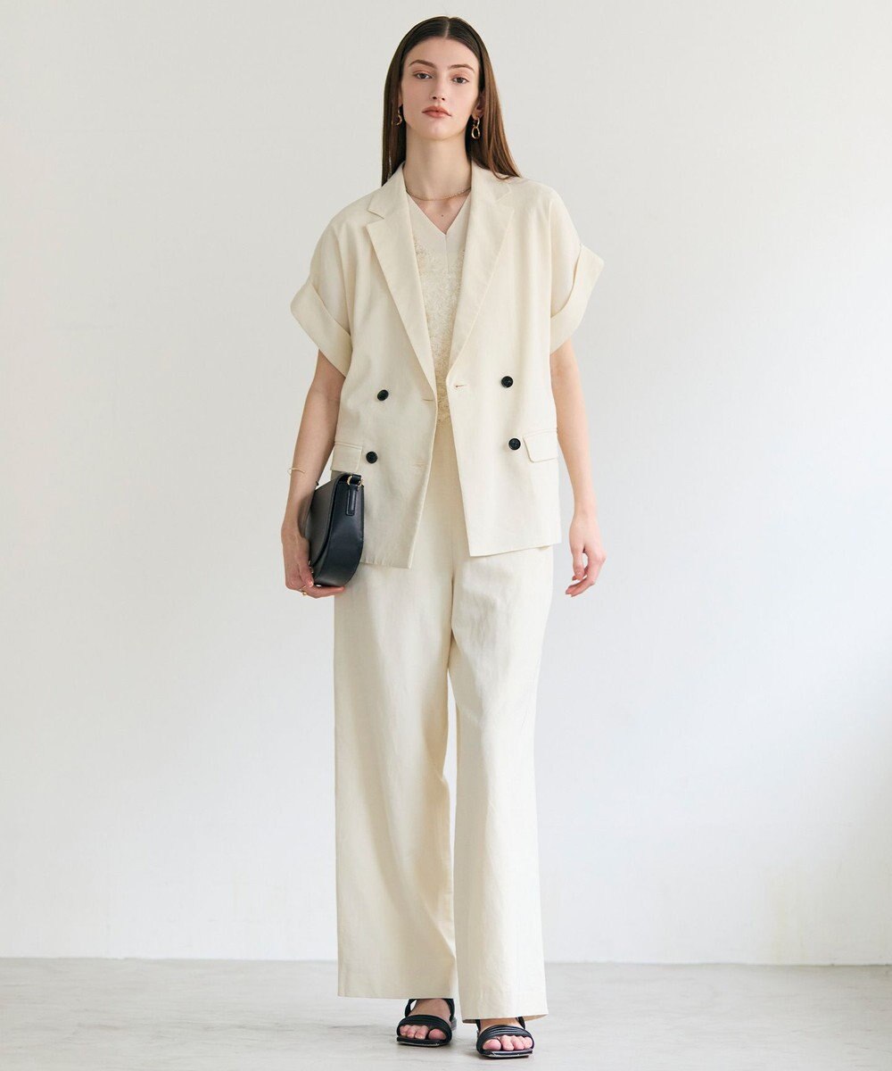 BEIGE， LYCORIS / カットフリンジ Vネックニット 