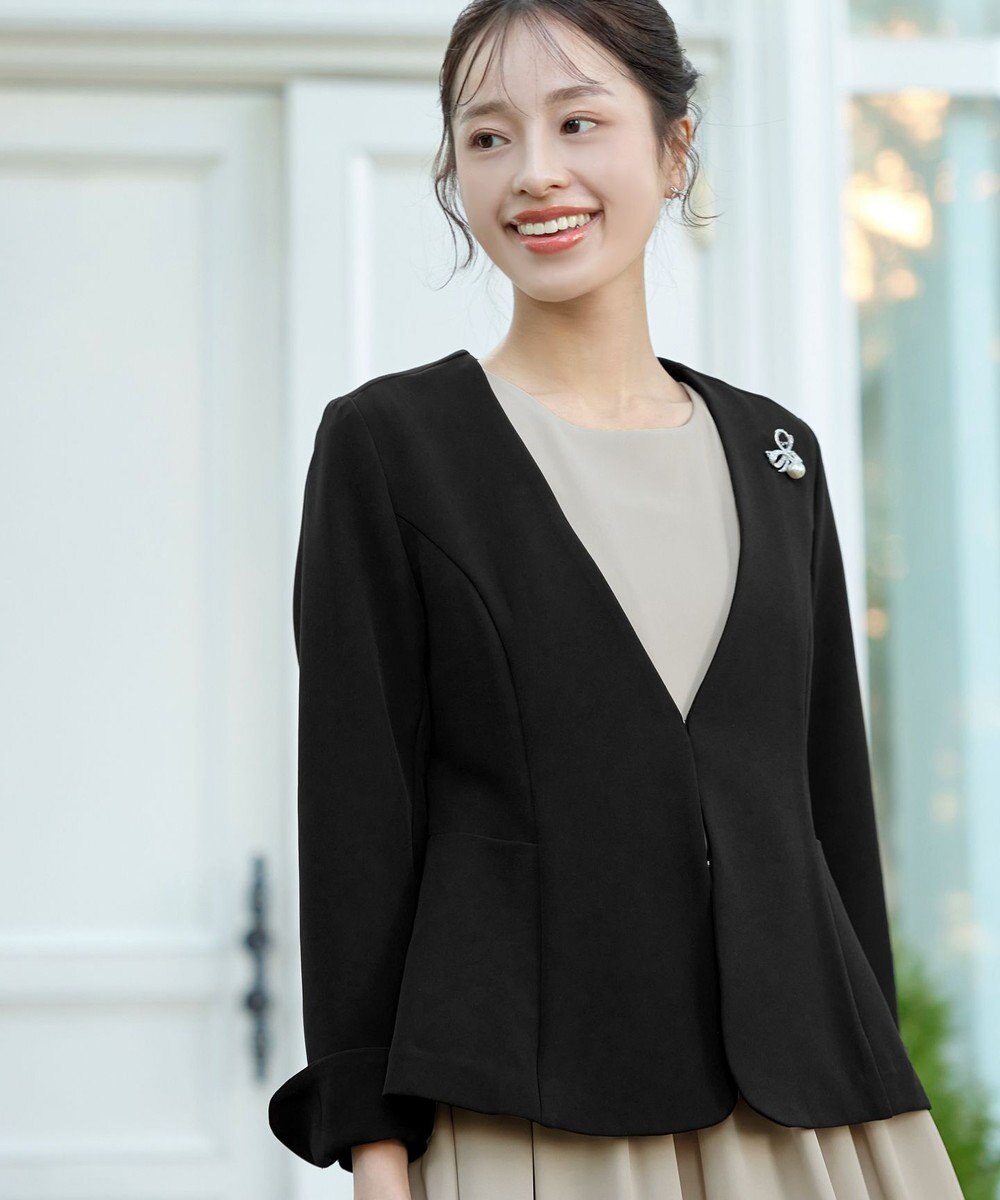 Tiaclasse L 【ストレッチジョーゼット】フレアジャケット 