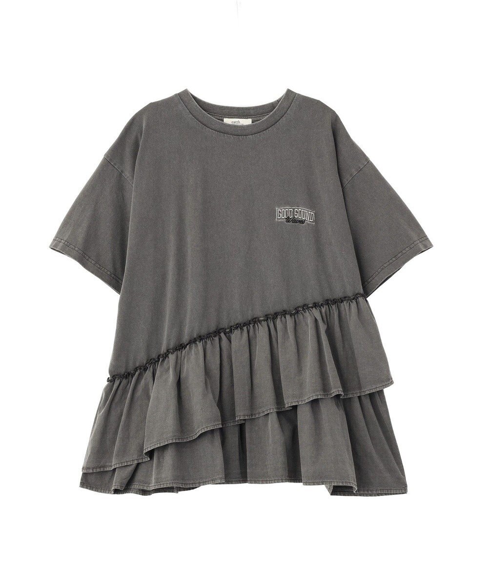 earth music&ecology 異素材ドッキンググラフィックTシャツ 
