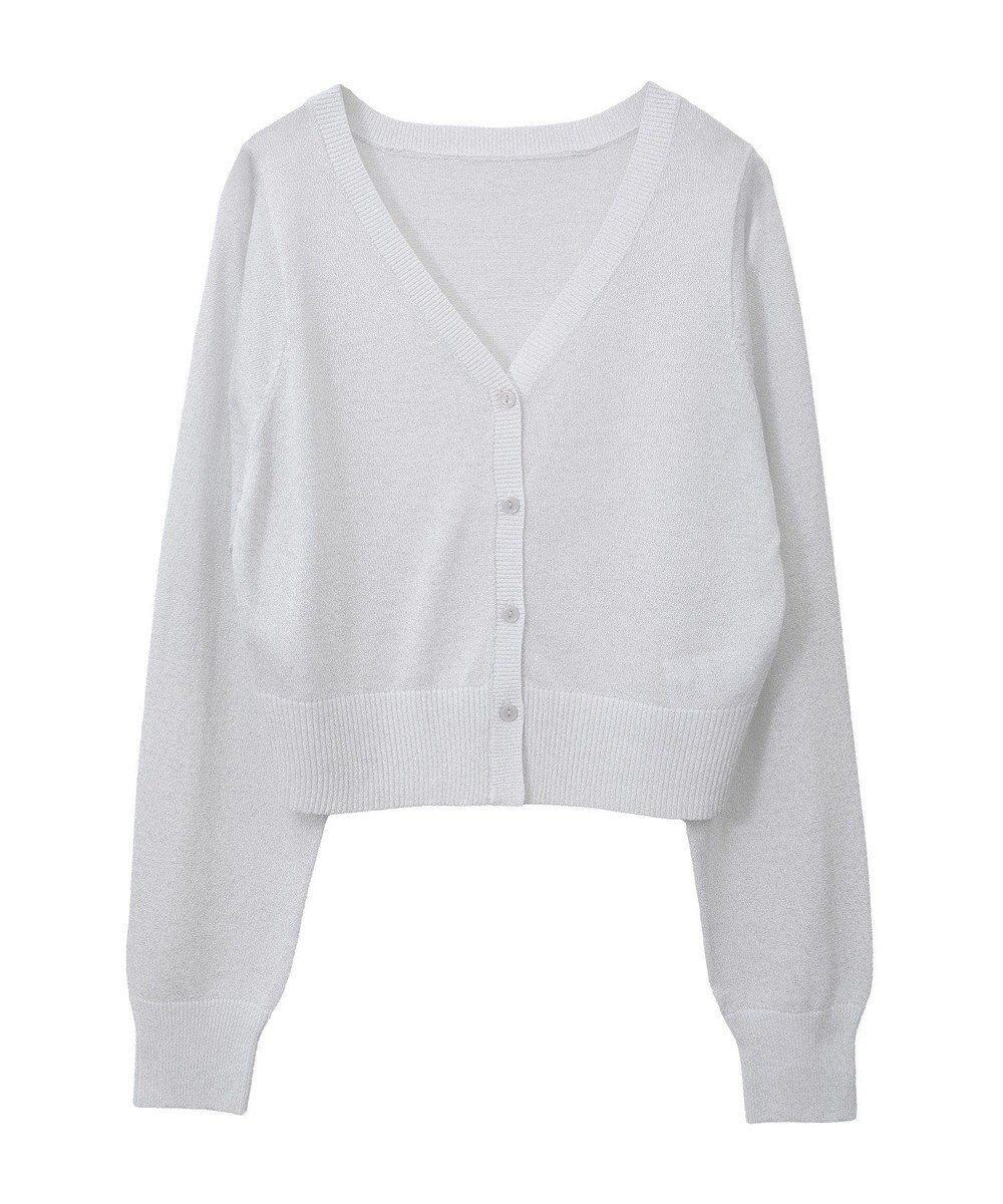earth music&ecology シアーラメＶネックカーディガン 