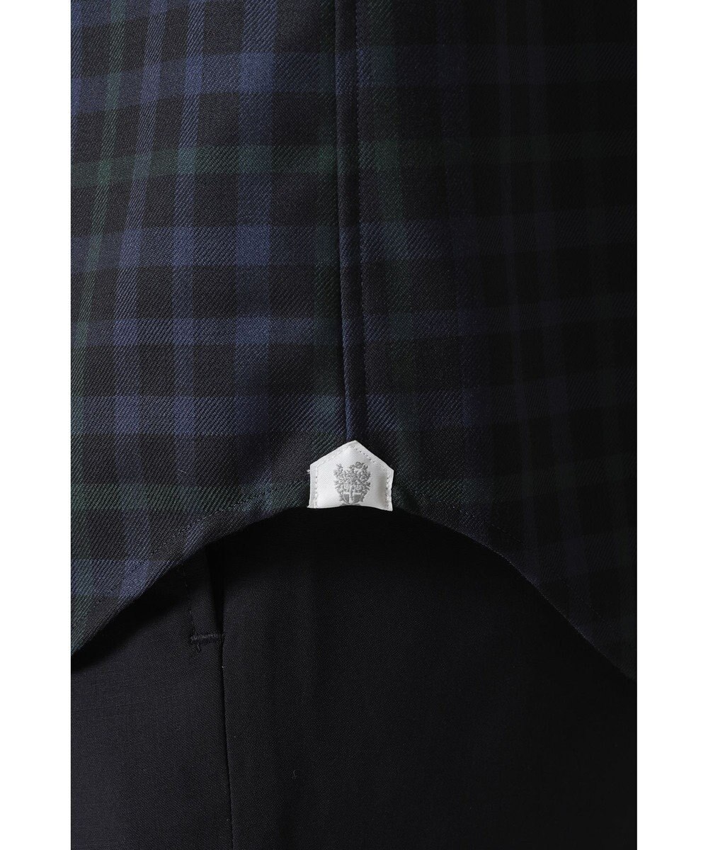 DAKS ウールチェック 隠しボタンダウンシャツ 