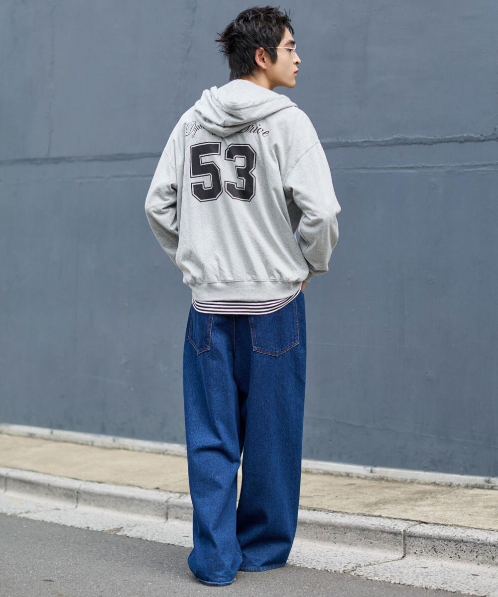 WEGO 【ユニセックスITEM/MLサイズ展開】ナンバリングカットZIPパーカー 