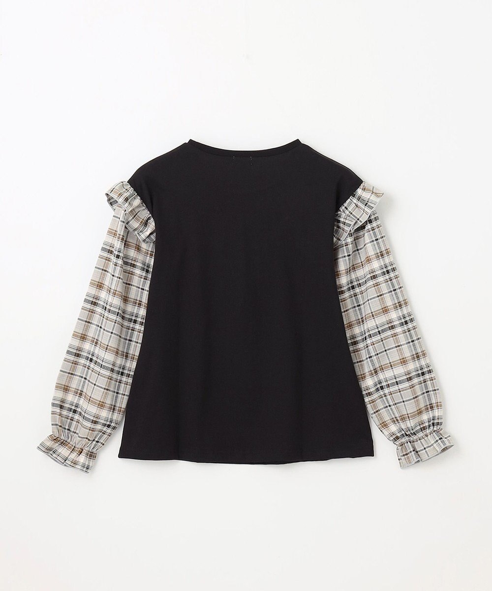 ANY KIDS チェック袖 ドッキング プルオーバー 