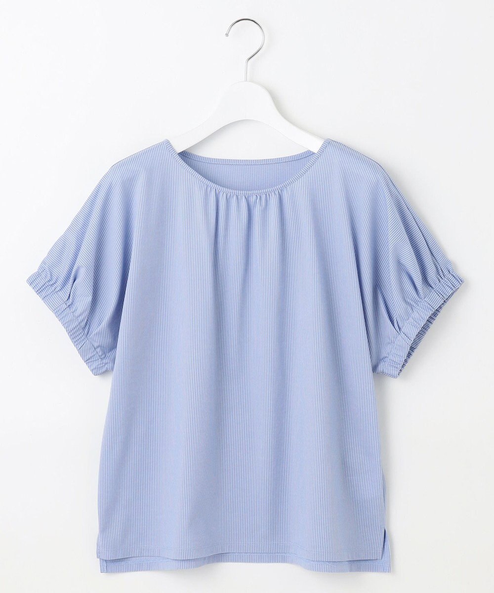 J.PRESS LADIES 【WEB限定カラーあり・洗える】ストライプジャージー フレンチスリーブ カットソー 