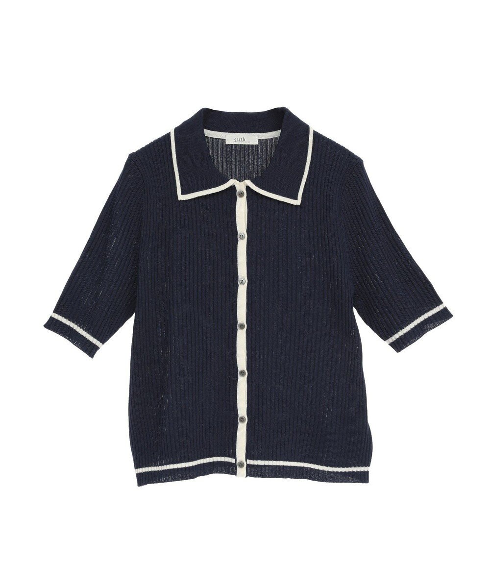 earth music&ecology リブニットカーディガン 