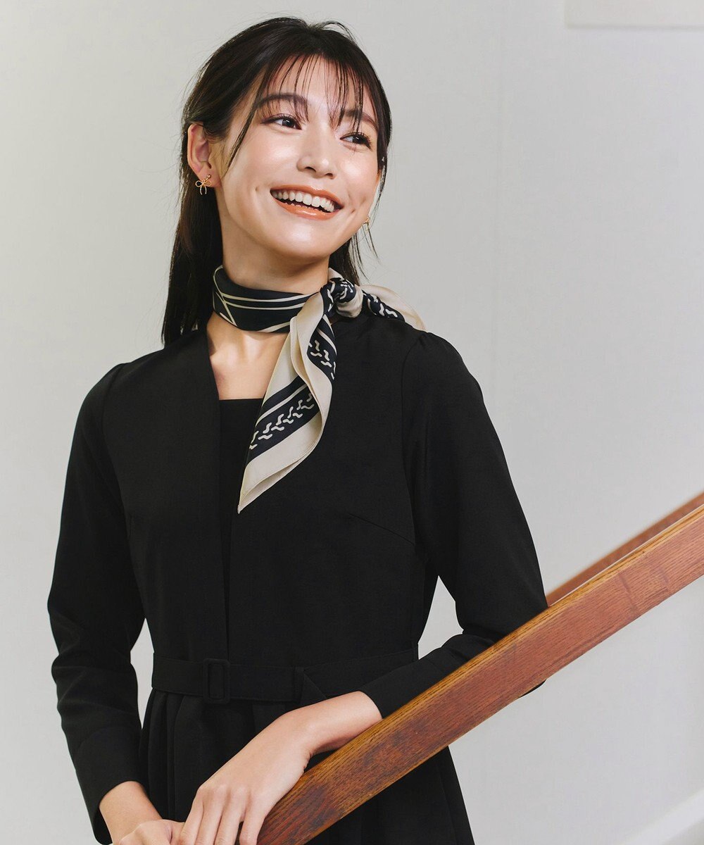 Tiaclasse 【ダブルクロス・洗える】 ナローVネックワンピース 