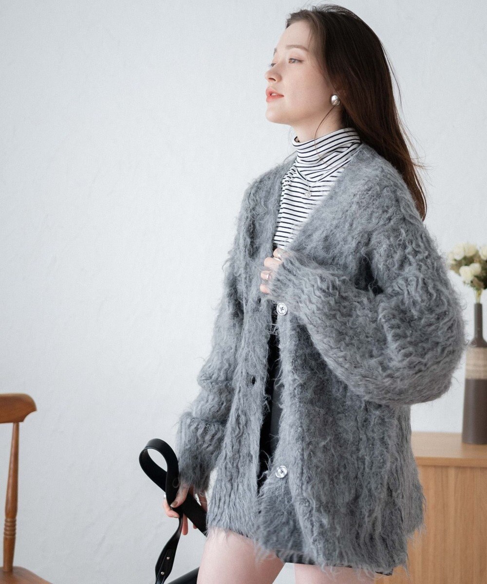 WEGO 【軽量】ブラッシュニットBIGカーディガン 