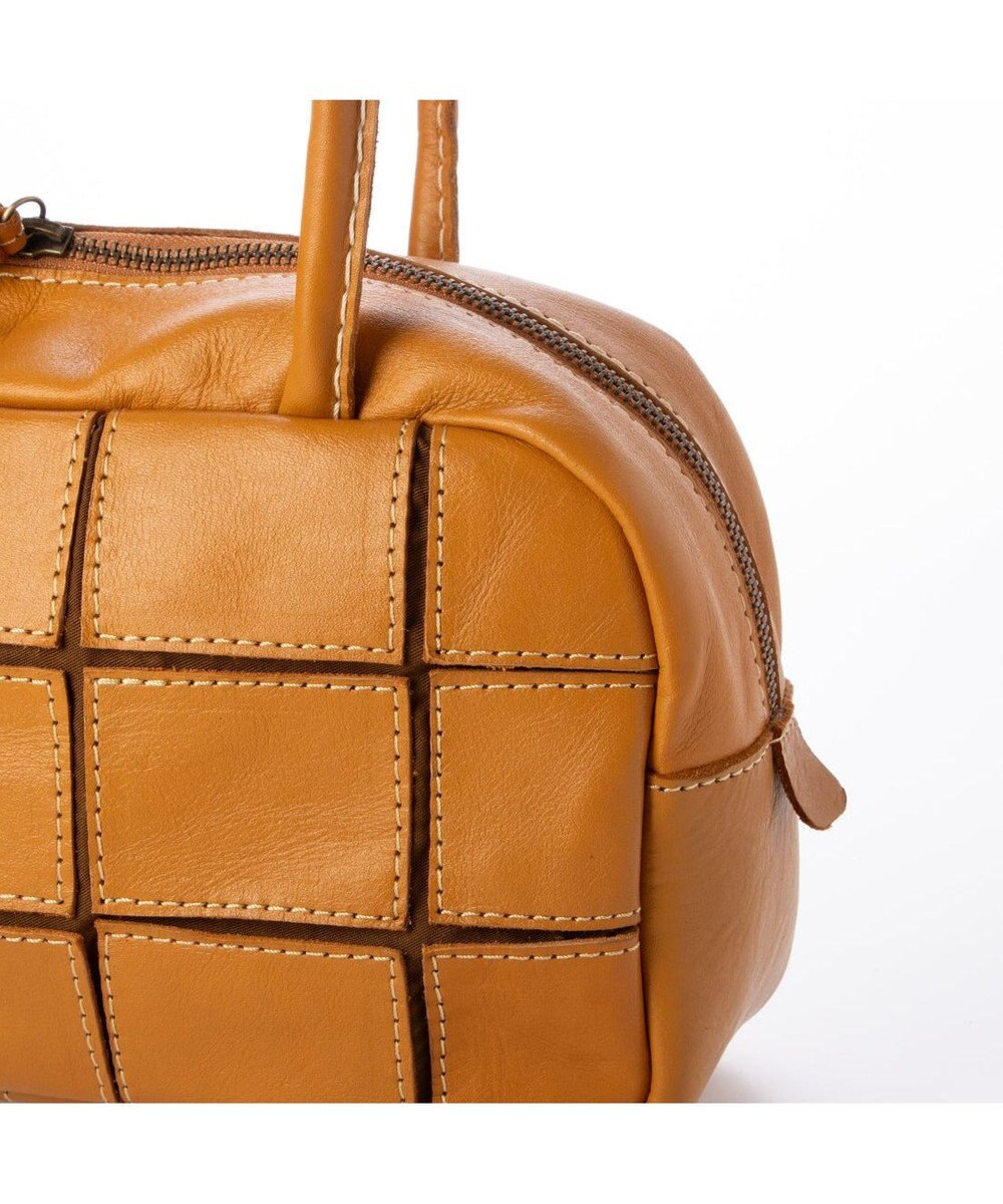 UNBILLION ピークスピーク PEAKS PEAK / 牛革パッチワーク横長ボストン 