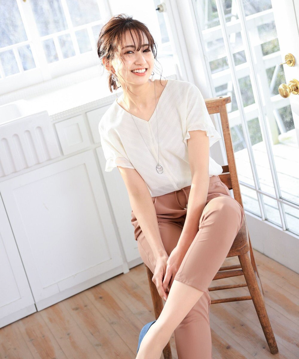 Tiaclasse 【洗える】幅広く活躍が期待できるドロストパンツ 