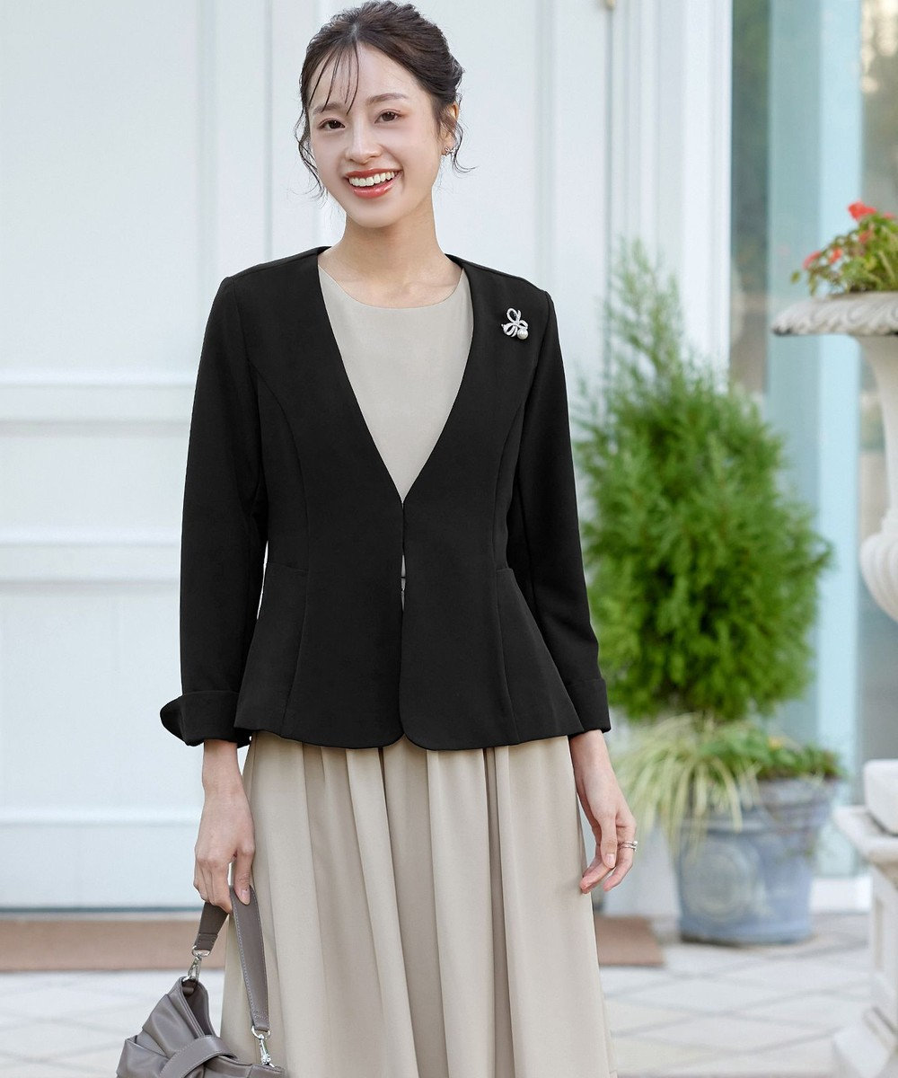 Tiaclasse L 【ストレッチジョーゼット】フレアジャケット 