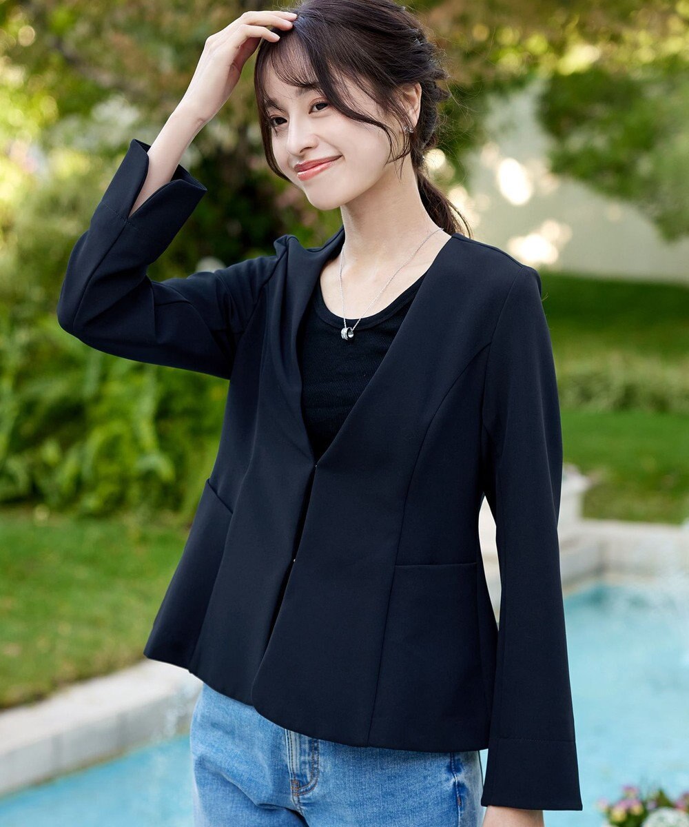 Tiaclasse L 【ストレッチジョーゼット】フレアジャケット 