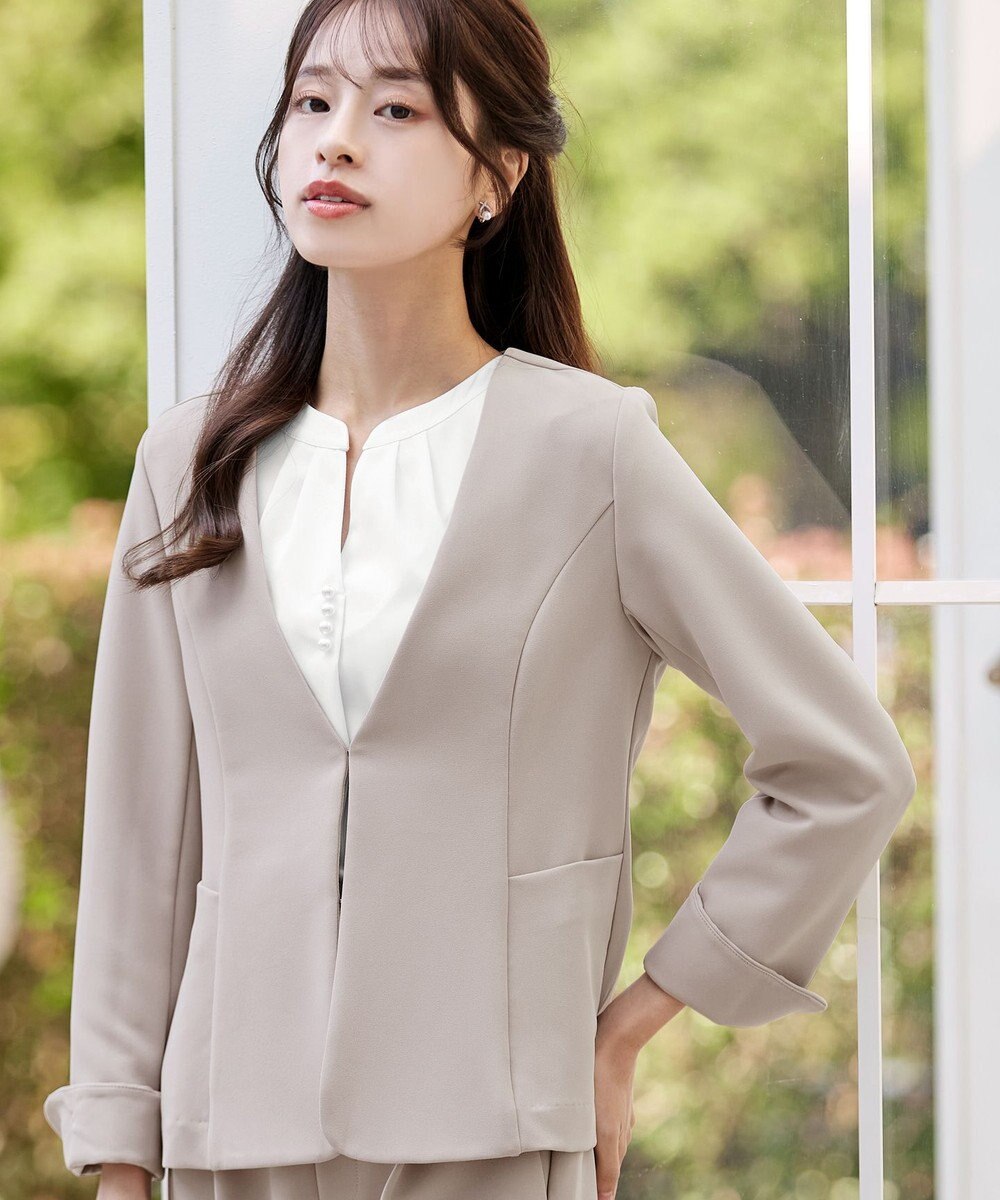 Tiaclasse L 【ストレッチジョーゼット】フレアジャケット 