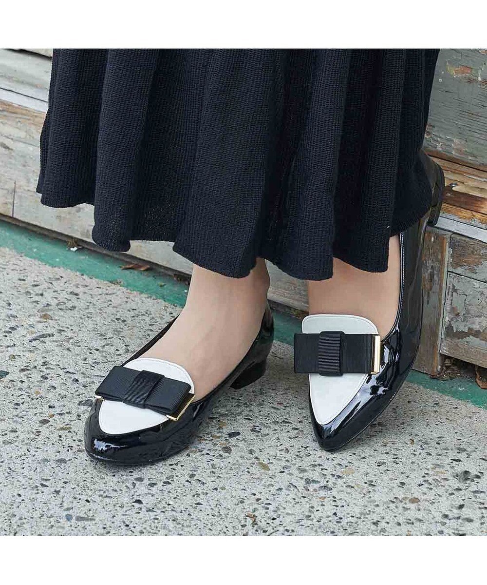 ing <ing>【WEB限定】【レイン対応】リボンモチーフフラットパンプス 