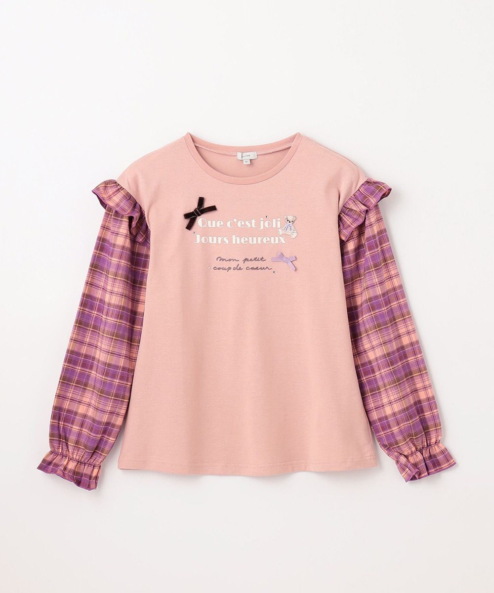 ANY KIDS チェック袖 ドッキング プルオーバー 