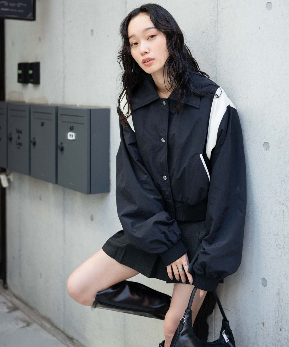 WEGO ナイロン切替ショートスタジャン 