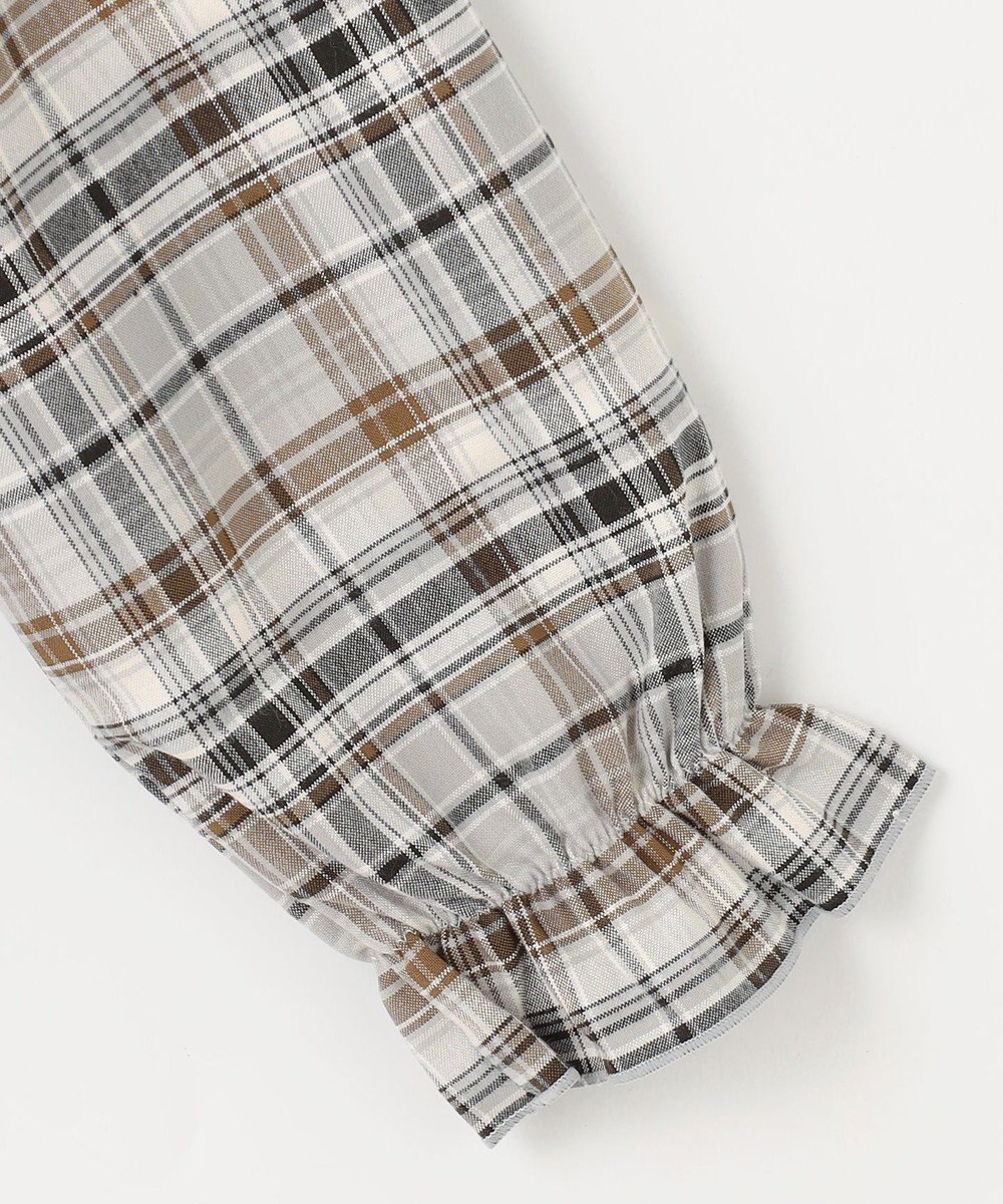 ANY KIDS チェック袖 ドッキング プルオーバー 