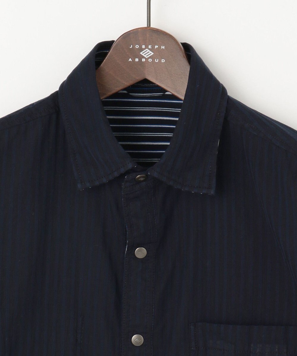 JOSEPH ABBOUD 【2WAY】ライトリバーシブルストライプシャツ 